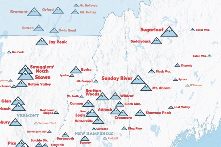 Northeast Ski Resorts Map