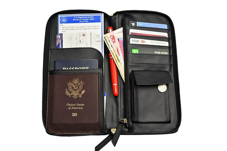 Passport Wallet With Zipper