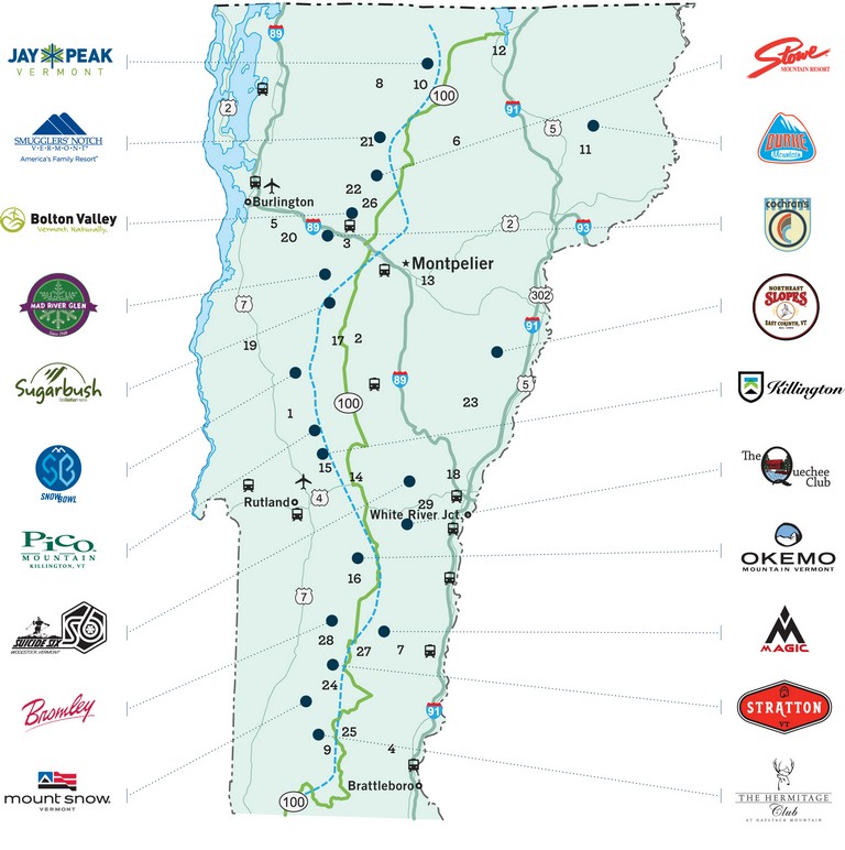 Vermont Ski Resort Map