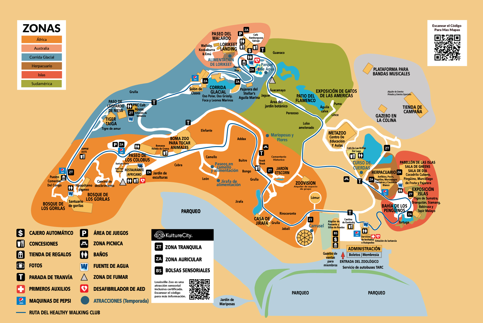 Louisville Zoo Map Spanish Map