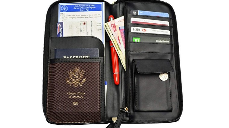 Passport Wallet With Zipper