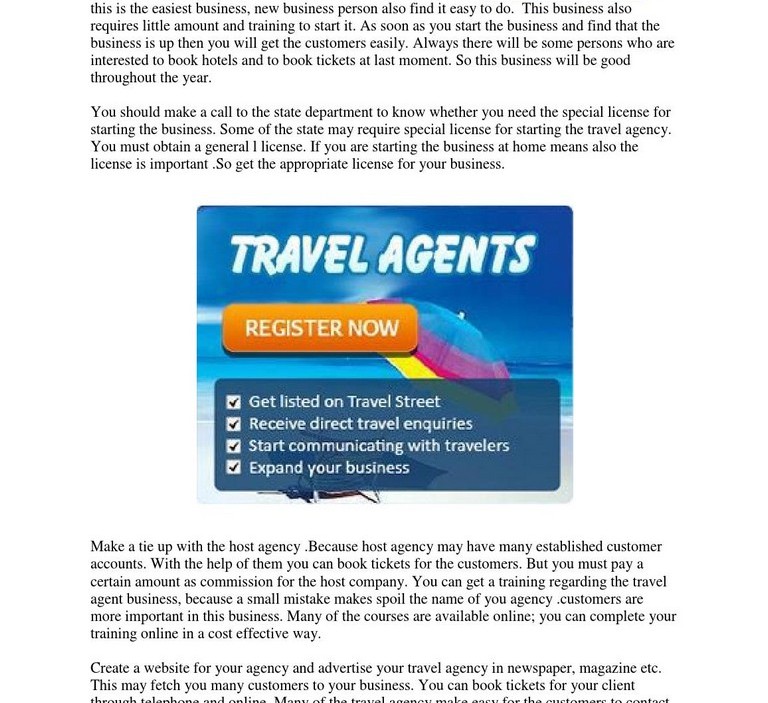 Starting A Travel Agency