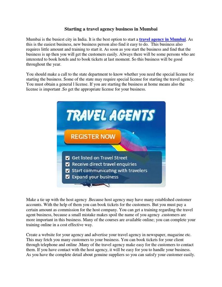 Starting A Travel Agency