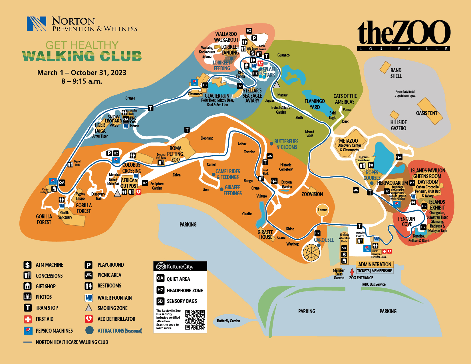Louisville Zoo Map Walking Map